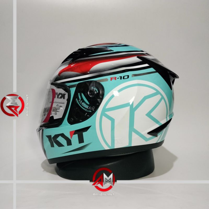 HELM KYT R10 AQUAMARINE FLAT VISOR KYT FULL FACE