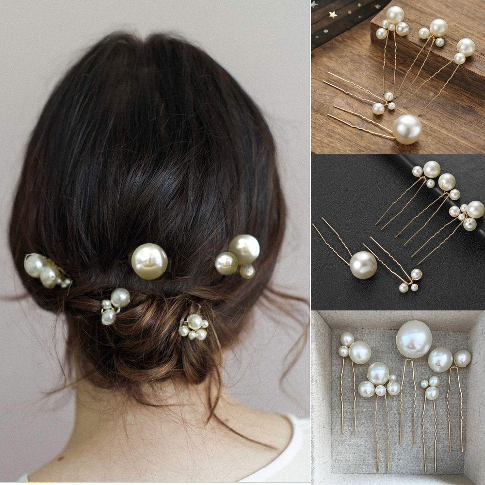 Preva 1set Mutiara Jepit Rambut Wanita Perempuan Pernikahan Sisir Rambut Rhinestones Hairgrips