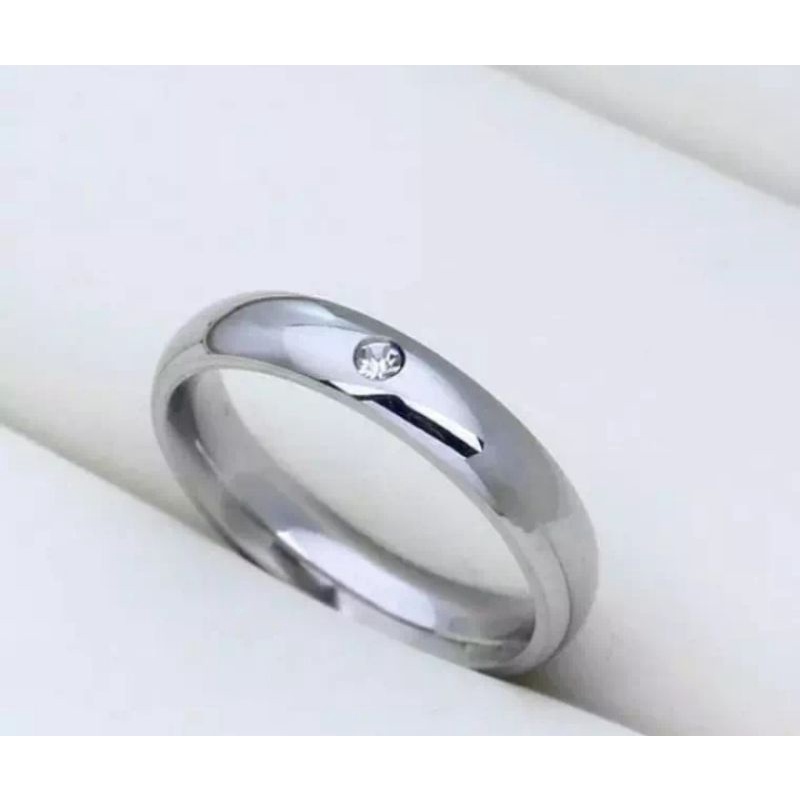 CINCIN TITANIUM SILVER MATA SATU PRIA WANITA