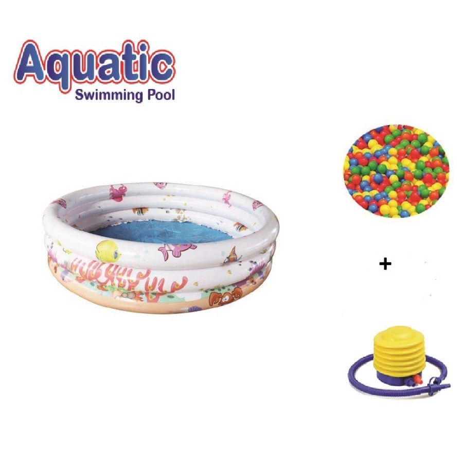 Bestway 51009, 51008 Kolam Renang Anak dan Bayi Ocean Life - Paket Kolam Mandi Bola 122 cm x 25 cm