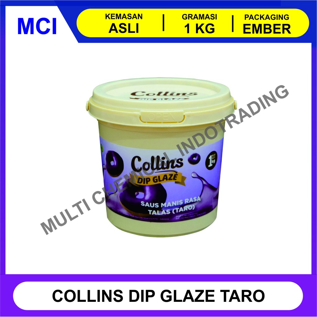 

COLLINS DIP GLAZE 1 KG - TOPPING DONAT PISANG NUGGET - TARO UBI UNGU