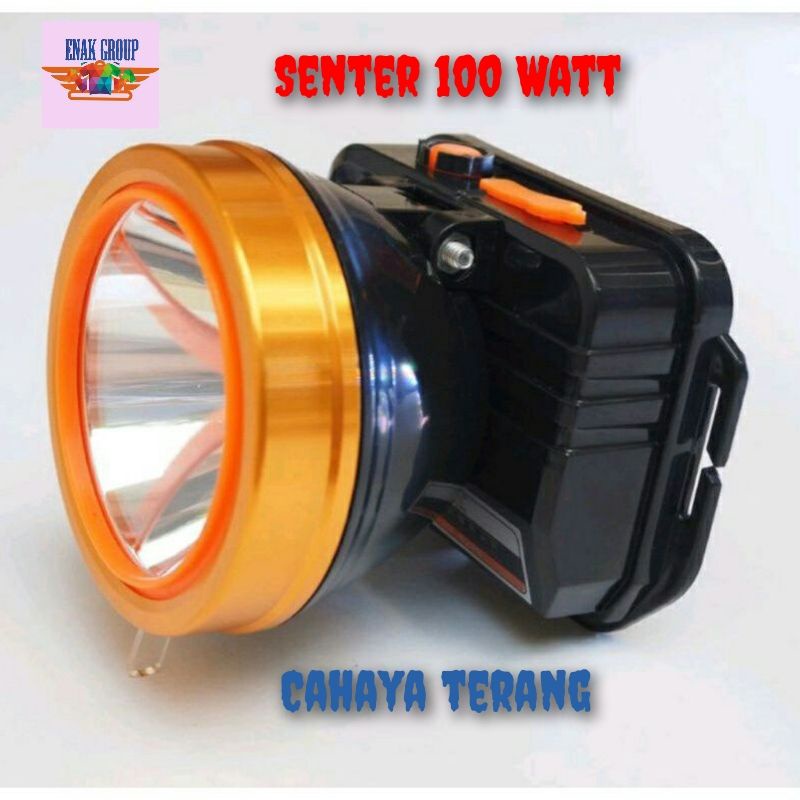 COD-ENAK Senter Kepala Super Terang 100 Watt/Cahaya Putih/Senter Murah