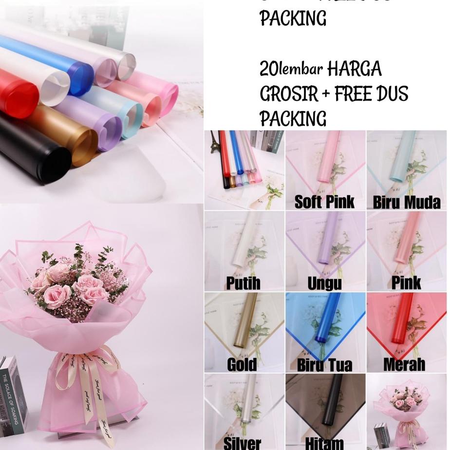 

SuperSale--UM103 5Lembar-Kertas Bunga Buket Transparan/Kertas Buket Bunga Florist Cellophane