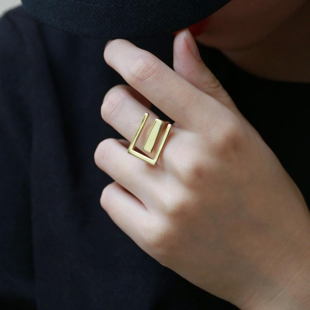 Needway Cincin Berongga Perhiasan Fashion Wanita Tidak Teratur Trendi Keren Hadiah Cincin Terbuka