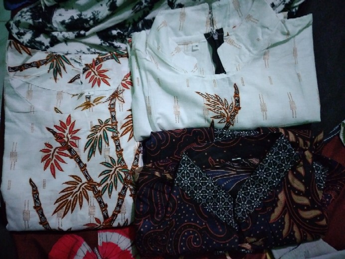 Batik Tunik Shibori Jumputan Terbaru Size S-3l / Hrb026 Yelbor Navbor / Biru Putih / Original..