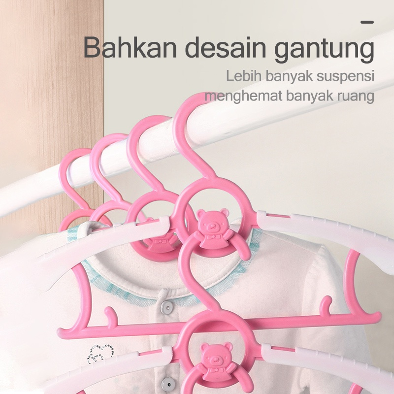 Gantungan baju/Hanger baju anak/Hanger baju/Beruang kartun/Hanger baju anak/Dapat dihubungkan (B289)