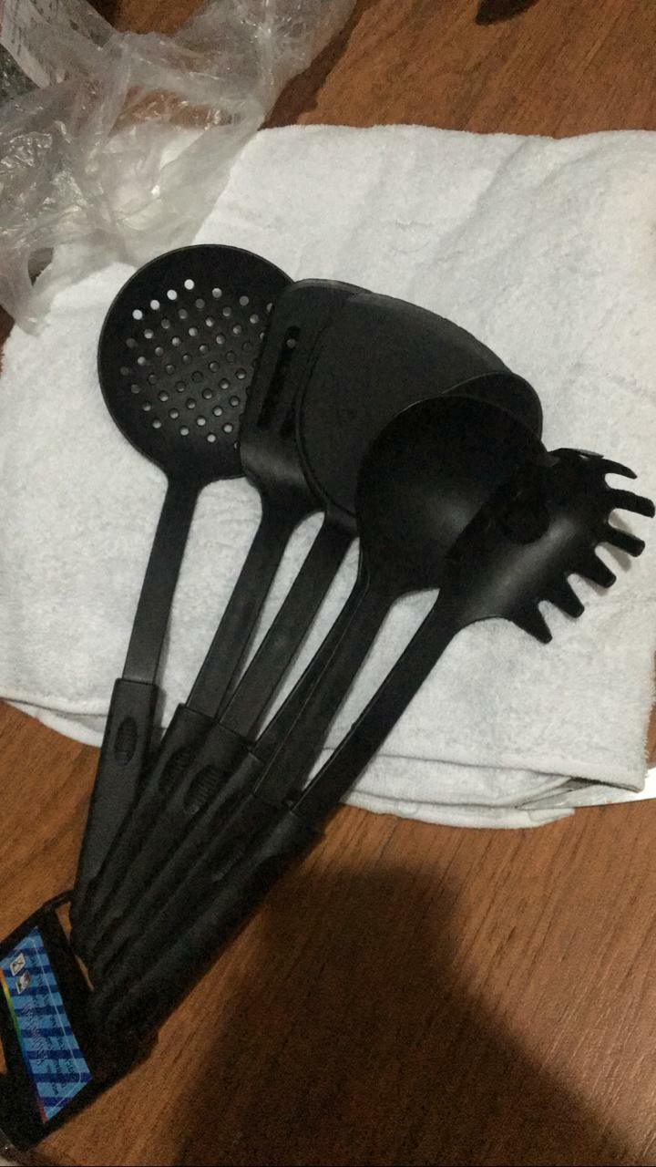Termurah ! Alat Masak Set Spatula Hitam Isi 6 Pcs