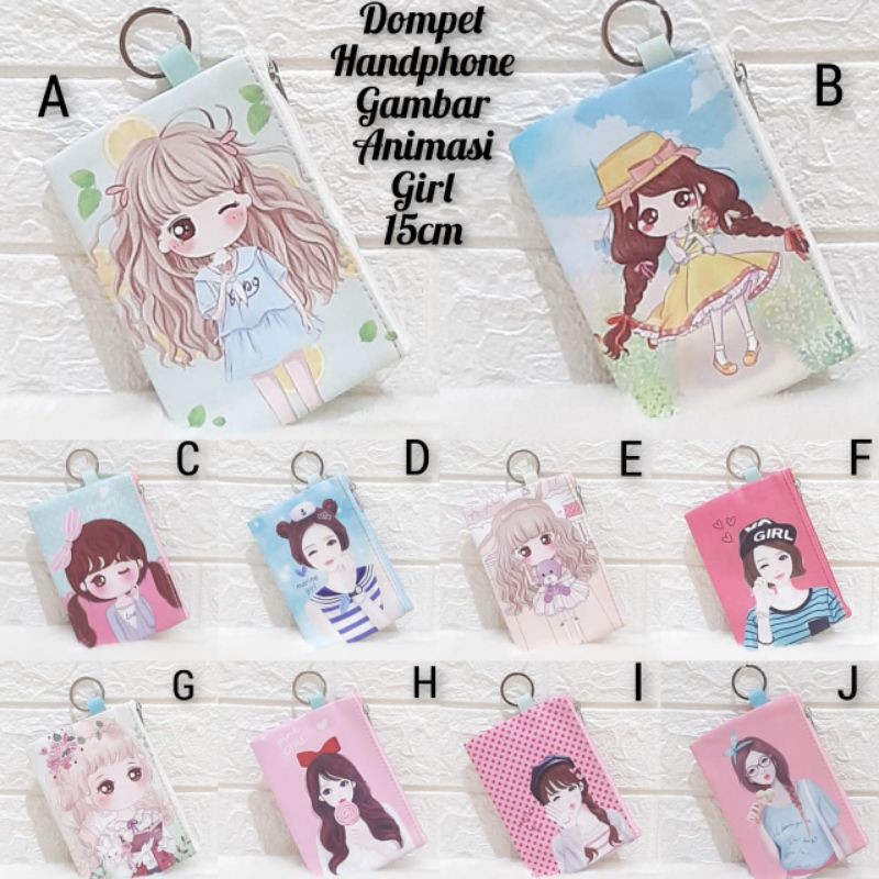 Dompet Handphone  / Dompet girl / Dompet Animasi / Dompet Panjang Hp 15cm &amp; 18cm