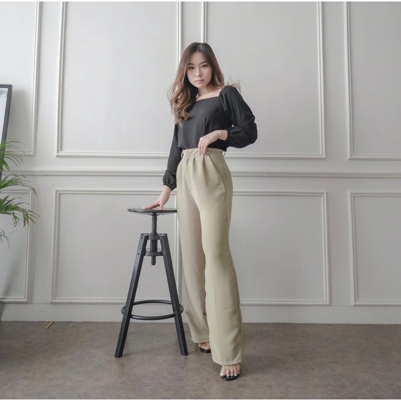 DALLAS LOOSE PANTS KOREA - CELANA PANJANG WANITA KARGO - CELANA CULLOTES  WARNA PASTEL - FLOWY PANTS - CELANA KERJA WANITA - CELANA BAHAN - FORMAL PANTS - HADIAH / KADO ULTAH CEWEK