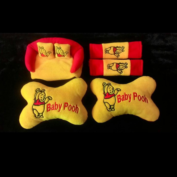 Bantal Mobil 3 in 1 BABY POOH Kuning Car Pillow Babi Pooh 3in1