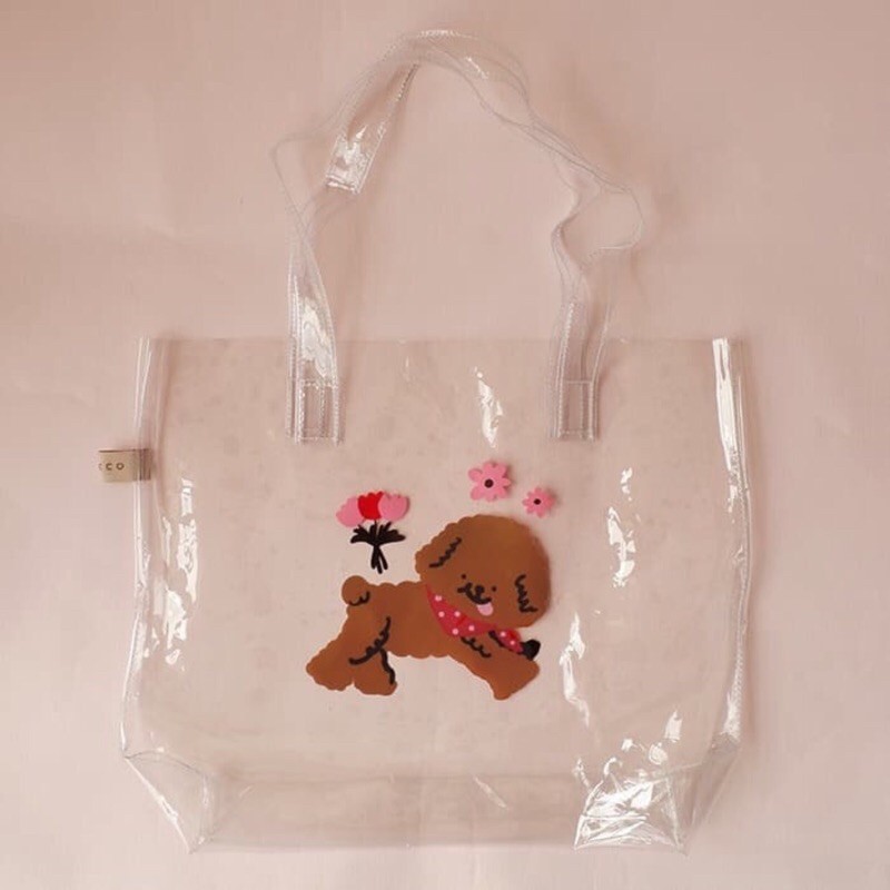 Kellysandco PVC totebag cheeky poodle kellysnco kellysco kellys kelly’s co tote bag tas transparan