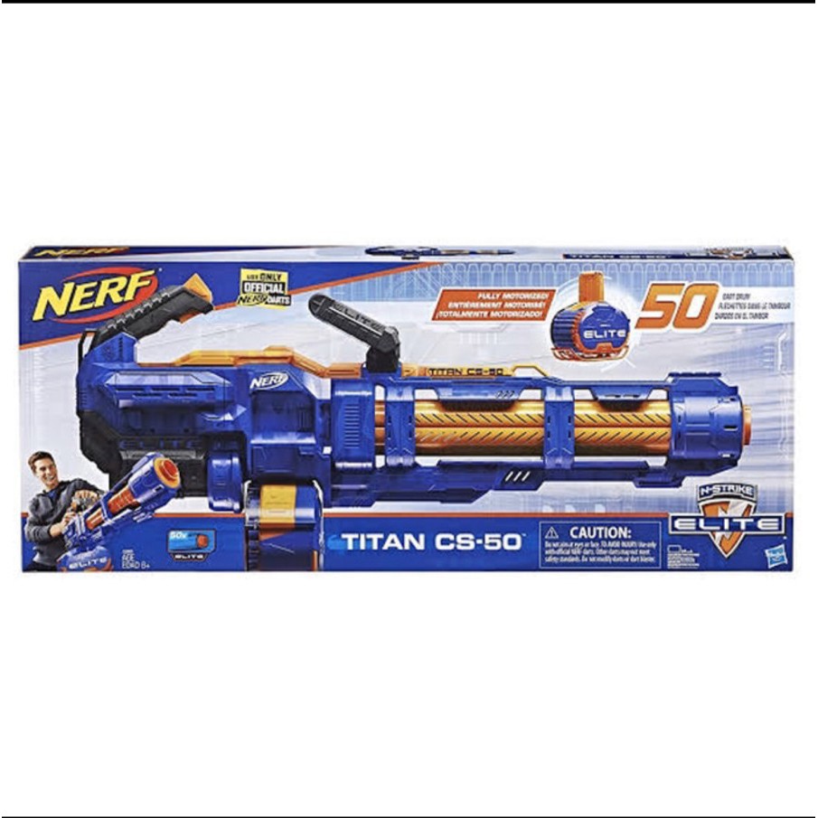 TERBARU NERF ELITE TITAN CS-50 TOY BLASTER 50 DART DRUM 50 DART STOR