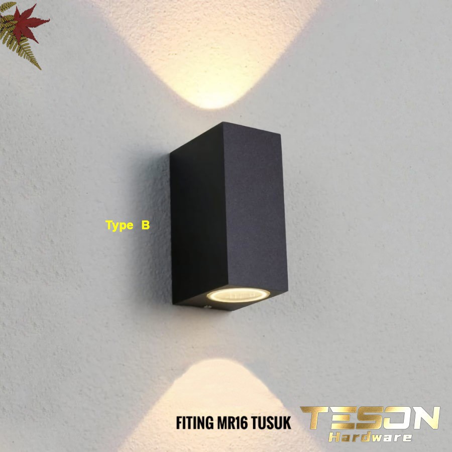 Lampu Dinding Outdoor B Kotak 1 Arah Taman Minimalis LED Waterproof Teson Homeliving