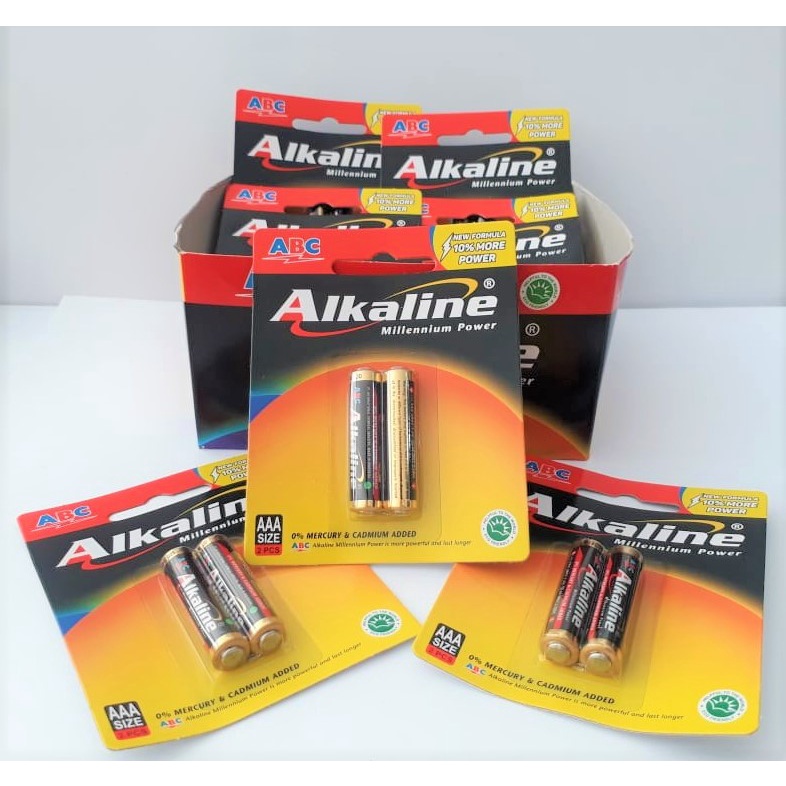 Baterai Alkaline AAA isi 2 pcs batrai abc battery alkalin AAA ISI 2 ALKALINE KECIL Alkaline Baterai jam baterai remot alkaline A3