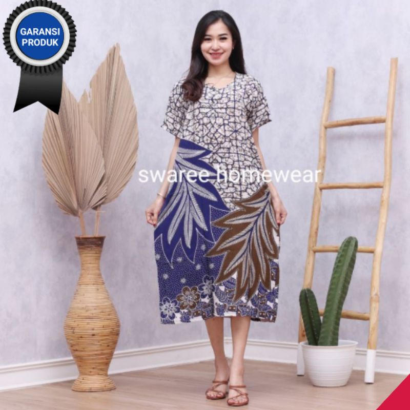 Baju Daster Wanita Kekinian Pakaian Remaja Perempuan Cewek Dewasa Lengan Pendek Busui Ibu Menyusui Bahan Rayon Model Fashion Busui Friendly Casual Santai Tidur Harga Grosir Murah Terbaru Modis Ukuran Size LD 105 Dress Motif Batik Khas Pekalongan Bisa COD