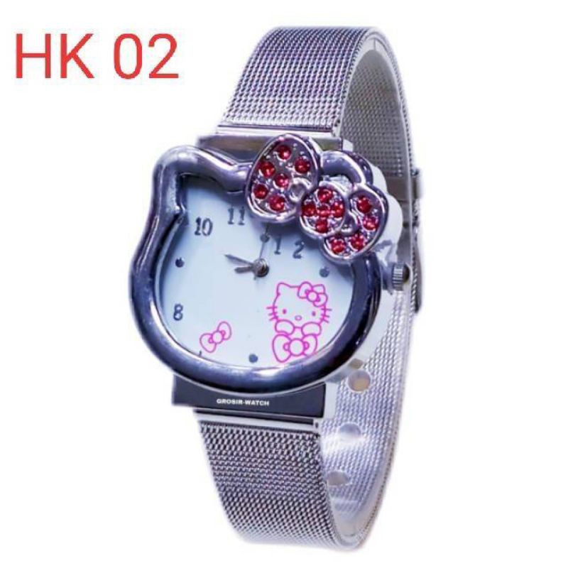 JAM TANGAN WANITA HELLO KITTY RANTAI PASIR MURAH