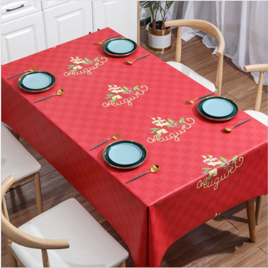 Premium PVC Table Cloth/Taplak Meja Makan Waterproof Tahan Air 140x180