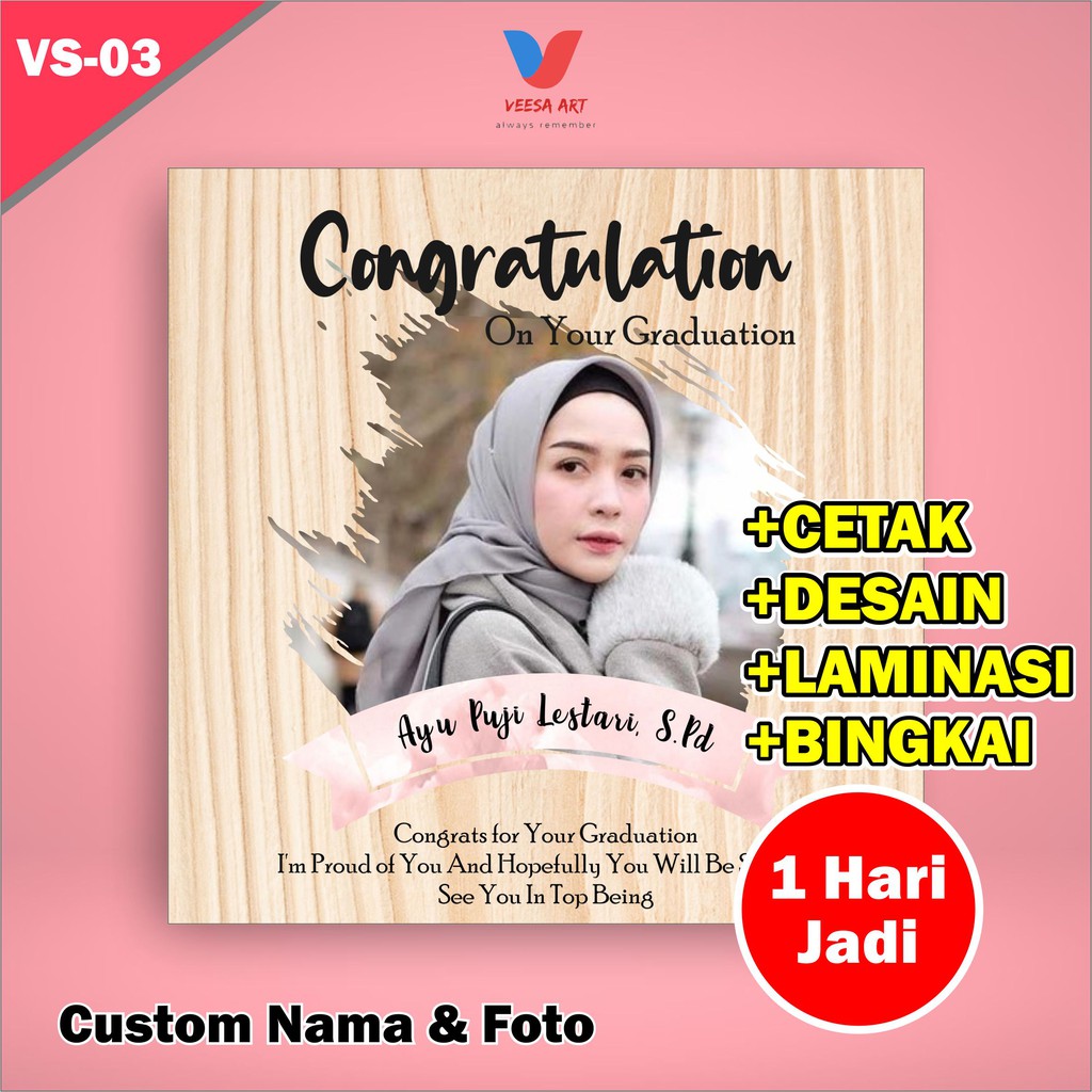 Kado Wisuda Murah Hadiah Ulang Tahun Anniversary Wedding Nikah Custom Desain Foto Hadiah Pernikahan Ultah Gift Graduation Aesthetic Cowok Cewek Teman Sahabat Walldecor Pajangan Dinding Meja Souvenir Wisuda Murah