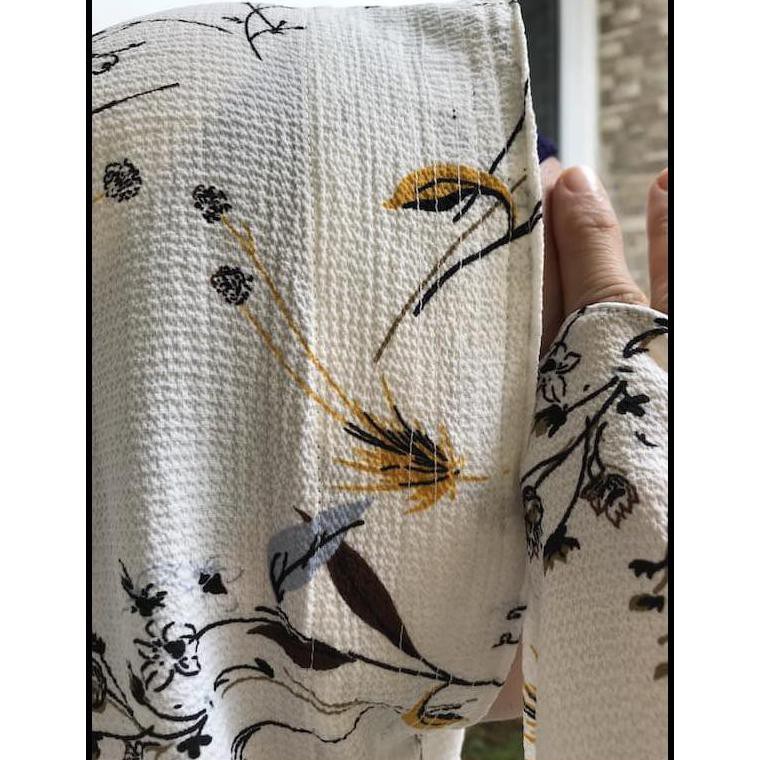 PROMO MURAH KERUDUNG KHIMAR HIJAB SYARI BAHAN CREPE MOTIF BUNGA NON PET WHITE
