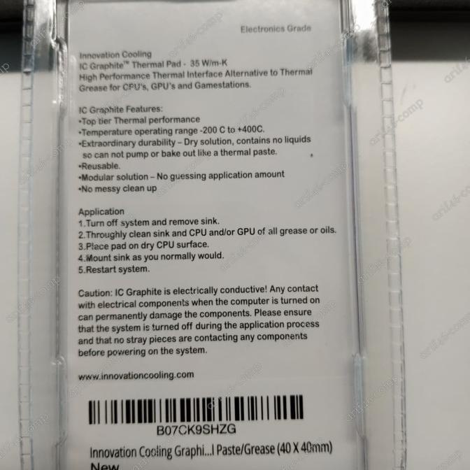 IC Graphite Dual CPU Thermal Pad 40x40mm Alternative Thermal Paste