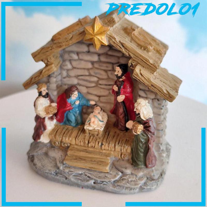 [PREDOLO1] Nativity Figurine Christ Easter Nativity Scene Set Religious Ornament Crafts