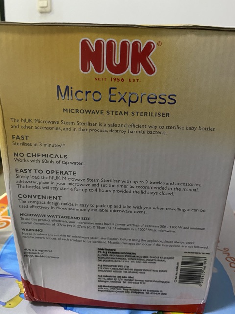 nuk microwave express steriliser