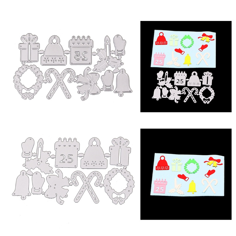 Cetakan Stensil Cutting Dies Motif Natal Bahan Metal Untuk Scrapbook / Craft DIY / Kartu