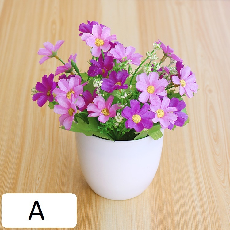 FYGALERYSURABAYA  PT18 Pot Tanaman Hias Bunga Hias Plastik Ornamen Pot Bongsai Artificial Flower Decoration