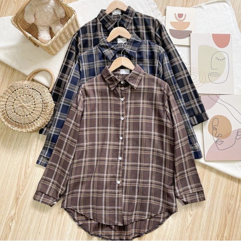 GUESTA  OVERSIZE FLANEL SHIRT
