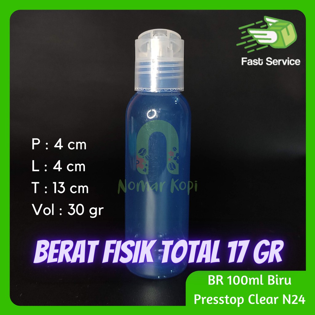 Botol 100ML BR BIRU Presstop
