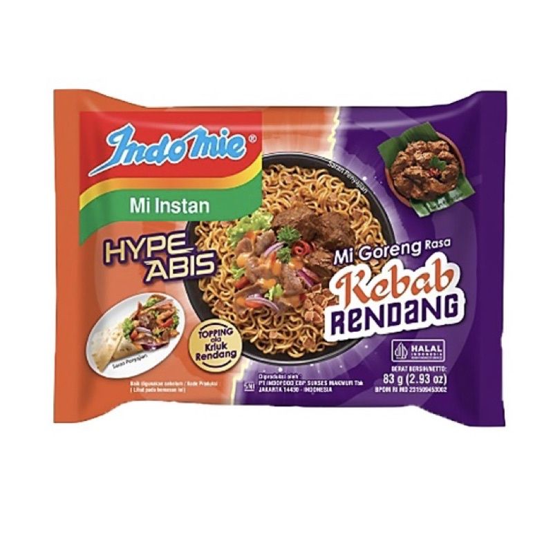 

Indomie Hype Abis Mie Goreng Kebab Rendang 83 g (5 bungkus)
