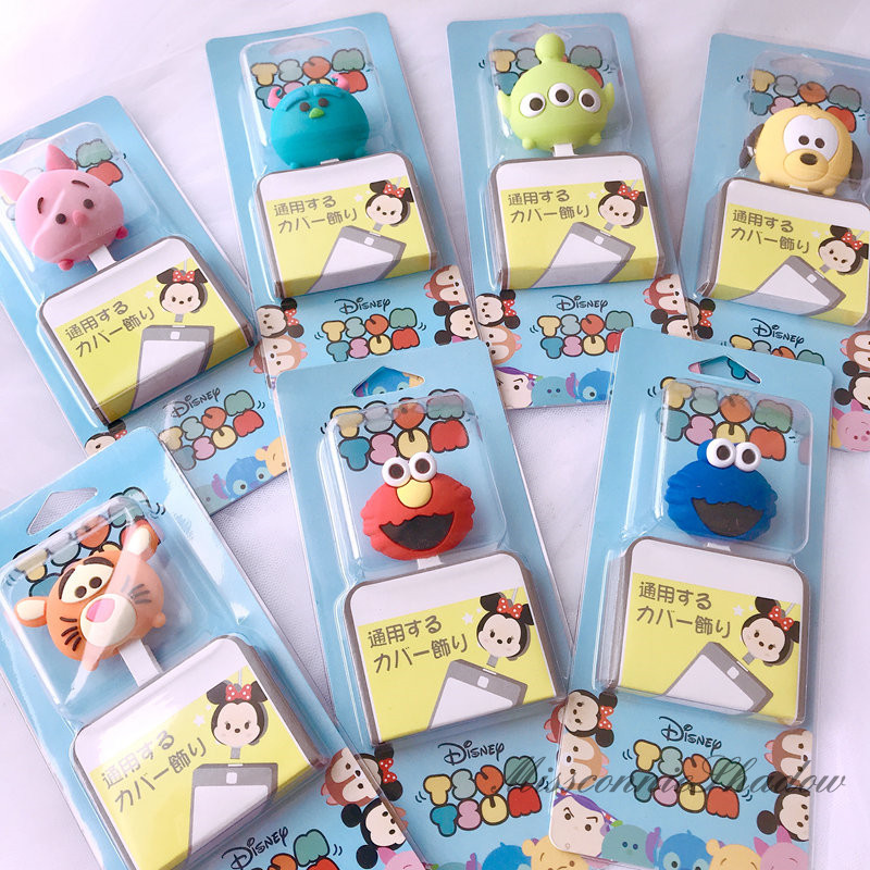 Pelindung Kabel Data Motif Kartun Mickey Bear Untuk Iphone Android Oppo Huawei Vivo