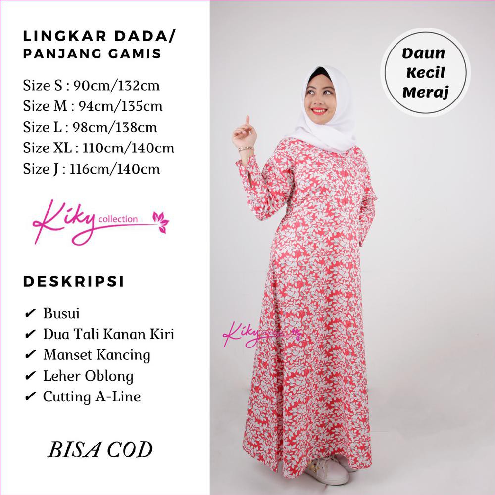 Promo Terbaru Gamis Katun Jepang Original Kekinian Terbaru Baju Muslim Wanita Dewasa Motif DAUN