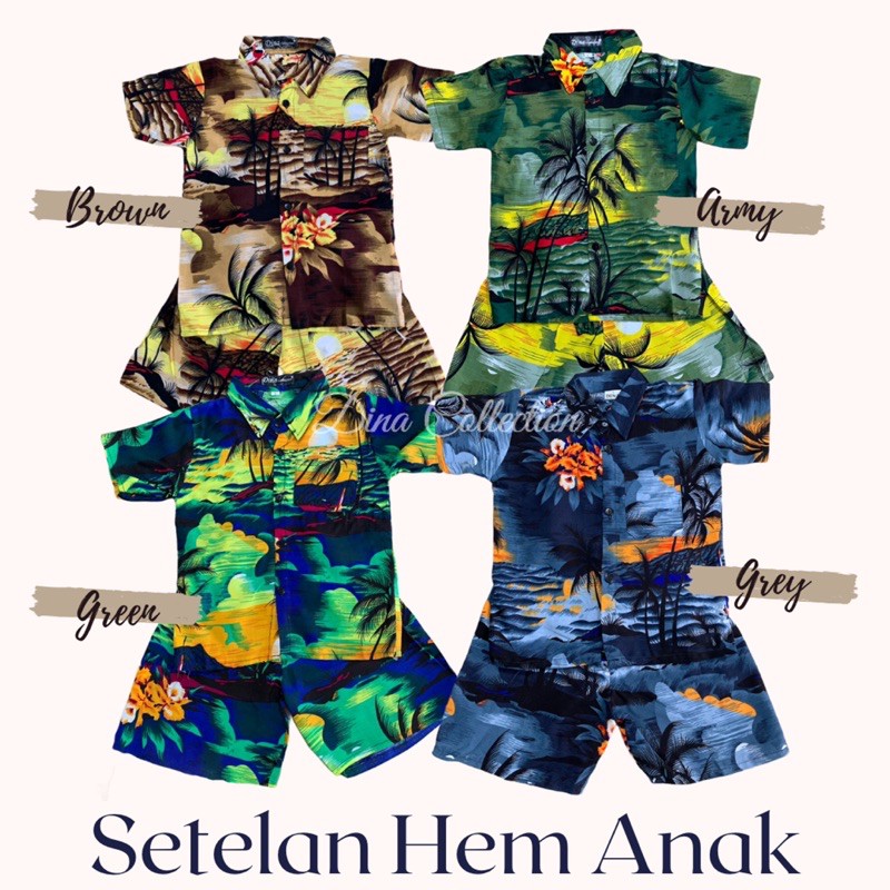 KEMEJA &amp; SETELAN KEMEJA PANTAI ANAK