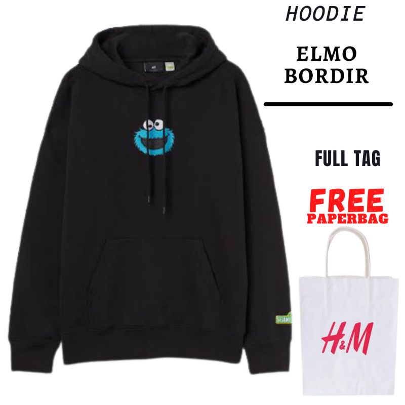 Hoodie Hnm Sesame Street Elmo Hitam H&M Freepaper bag