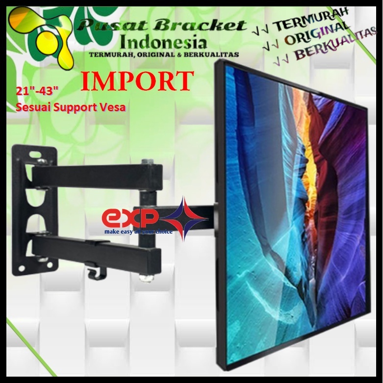 Bracket TV SONY 14 s/d 43 inch 6 ARAH FULL BESI SUPER KOKOH GARANSI 100% ORI