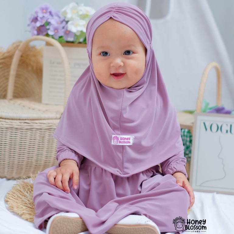 HoneyBlossom - gamis anak bayi perempuan / gamis bayi perempuan / gamis bayi polos 6 12 bulan cantik lylia