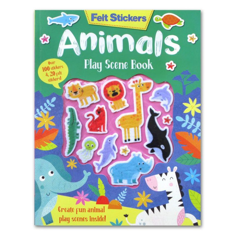 

Animals Play Scene Book With 20 Felt Stickers & Over 100 Stickers