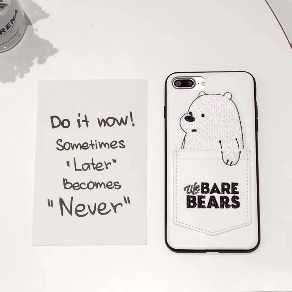 Case Motif Panda Beruang Putih Untuk iPhone 11 pro MAX XS MAX XR 6s 6Plus i7 i8 7plus X