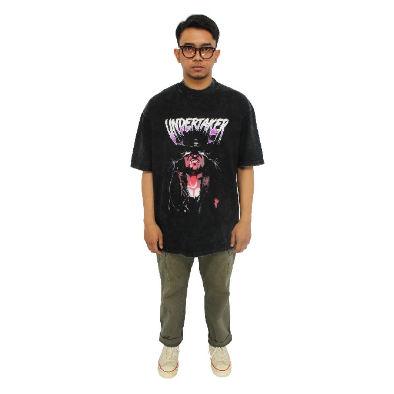 KAOS PRIA OVERSIZE TOXIC1805 UNDERTAKER HITAM PREMIUM TEE