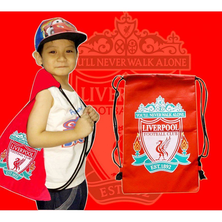 Tas Serut Liverpool Murah Ransel Koleksi Klub Bola Terlengkap Kain Merah Football Olahraga Futsal Se