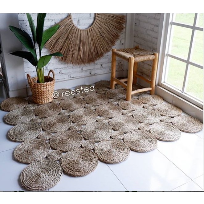 Karpet Mendong Kotak Bulat (KB)/ Rug anyam