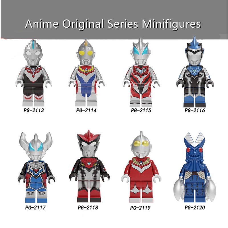 1pc Mainan Balok Bangunan Ultraman Diga Dyna Roseau Anime Bahan ABS Untuk Hadiah Anak