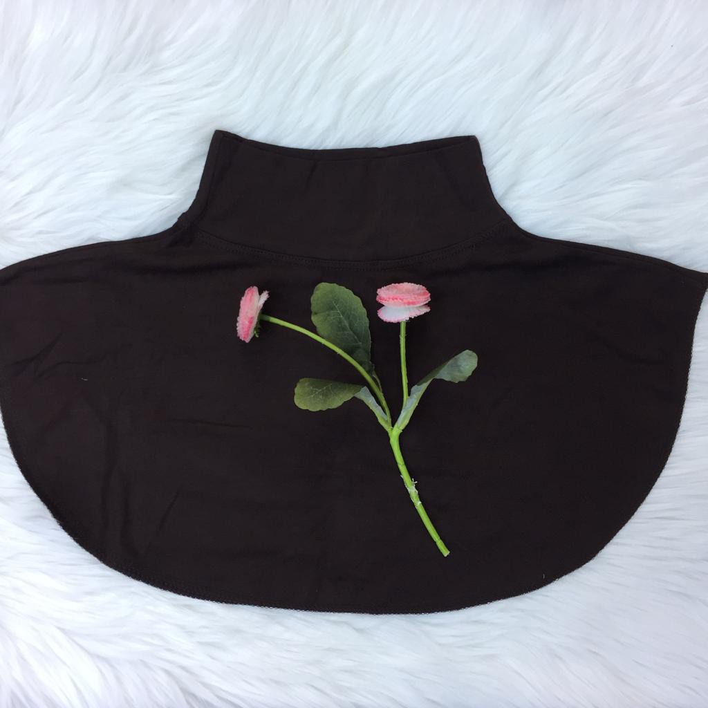 Islah Inner Leher Turtle Neck Rayon Premium / Manset Leher Kaos Premium / Manset Turtle Neck / Atasan Wanita / Inner Dada / Dalaman Wanita / Dalaman Leher / Inner dada / Inner Wanita-Coklat Tua