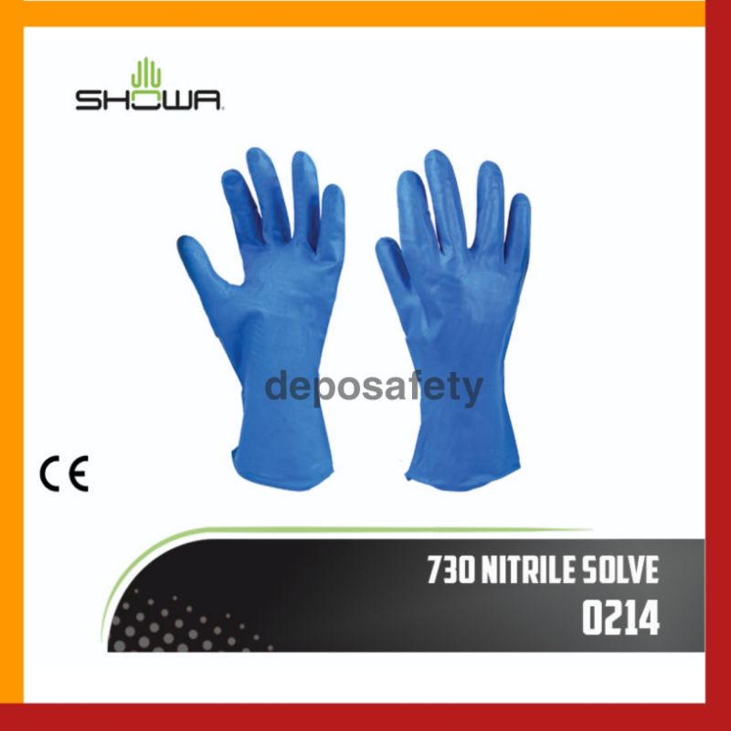 Sarung Tangan Nitrile 12 Inch Biru 707FL Showa Best 0215 - Safety Glove Nitrile