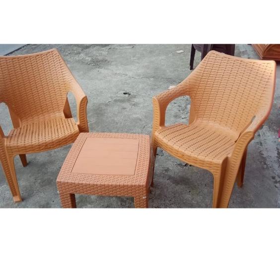 ۝ set kursi santai dan meja plastik Rotan OL 508 Olymplast Kursi Taman Kursi Outdoor murah ✹