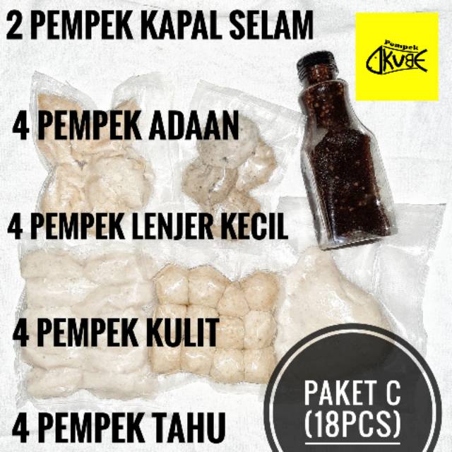 

Pempek Palembang Paket C Isi18pcs Asli Ikan Tenggiri