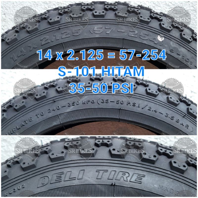 BAN LUAR SEPEDA ANAK LISTRIK SELIS 14 X 2.125 SWALLOW DELI TIRE S101 S-101