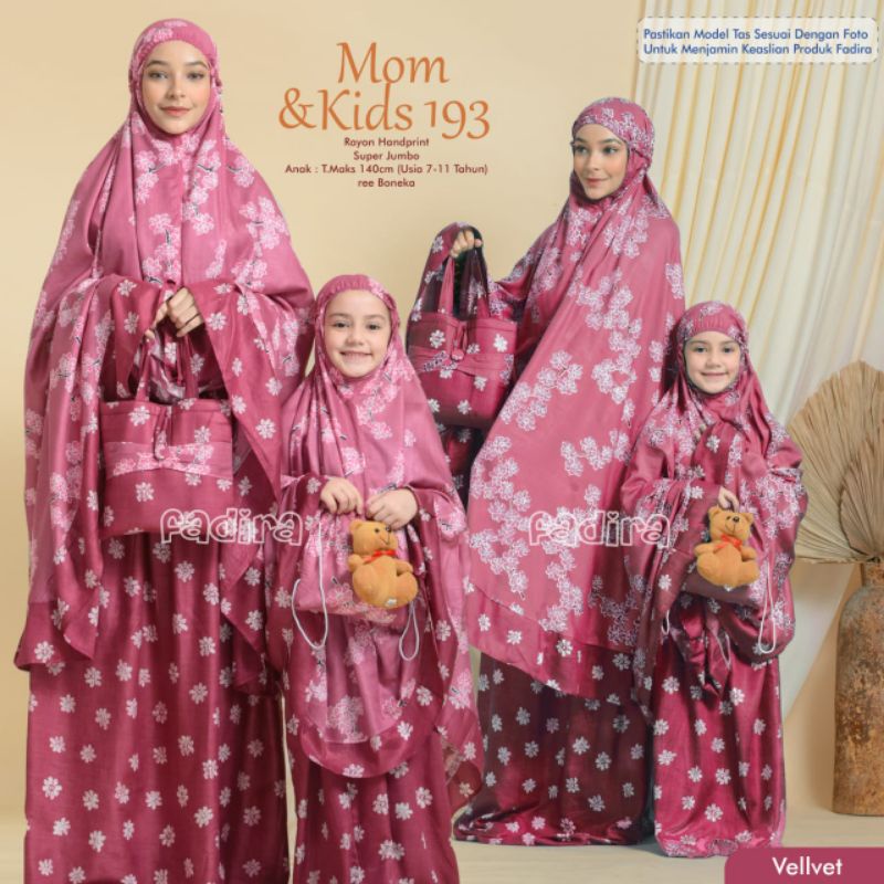 Mukena Couple Ibu dan Anak Kisaran Usia 6 7 8 9 10 11 Tahun Bahan Rayon Premium Ori Nia Rumaisha