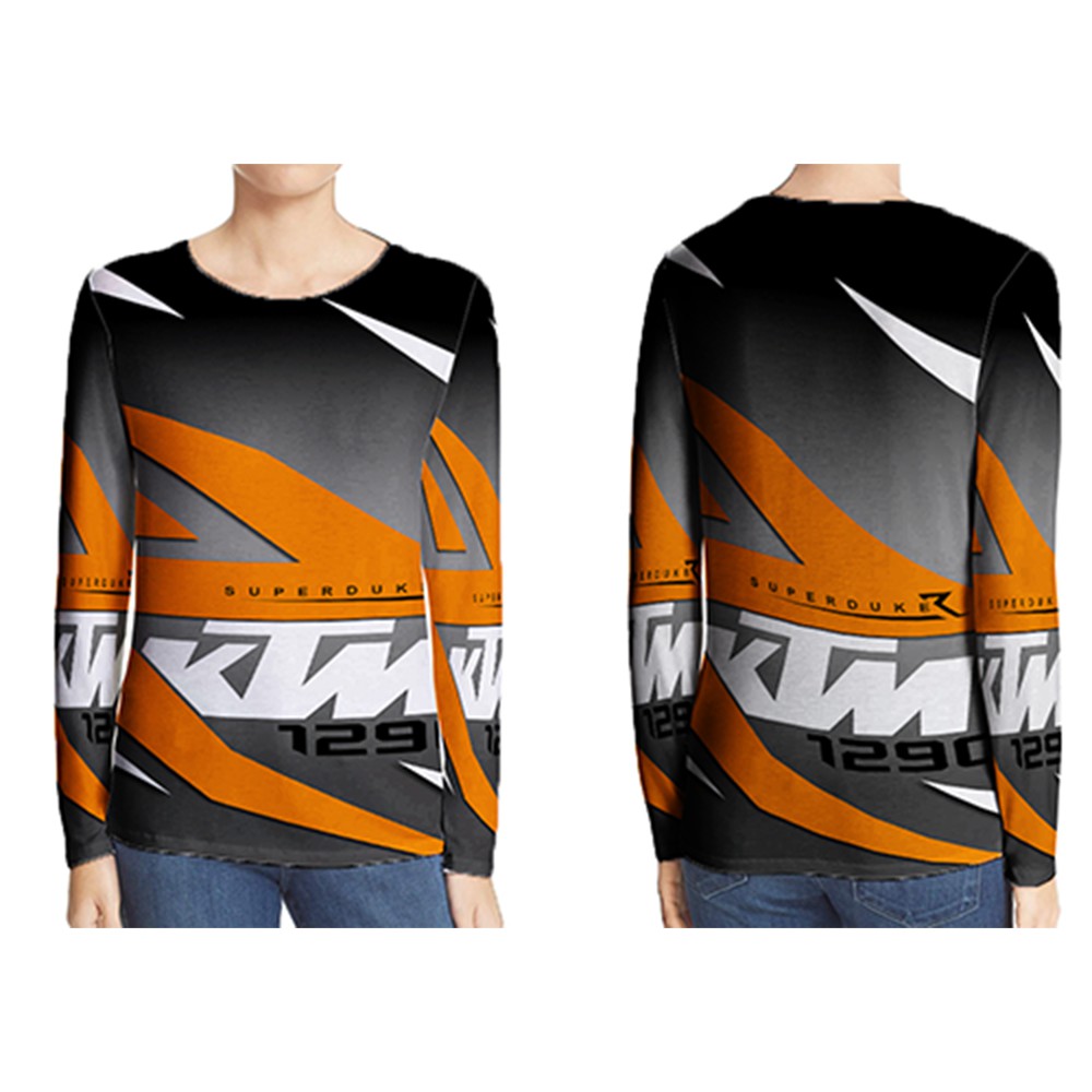 Kaos Tangan Panjang Motocross MX Riders KTM Super Duke R1290 T-SHIRT Unisex Bahan Polyester Jersey